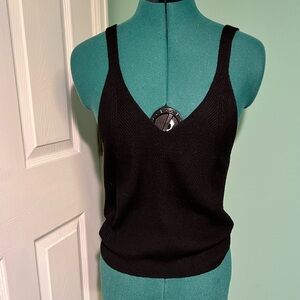 Black Knit Women's Tank Top